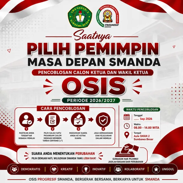 Waktunya Pemilihan Calon Ketua dan Wakil Ketua OSIS periode 2026/2027